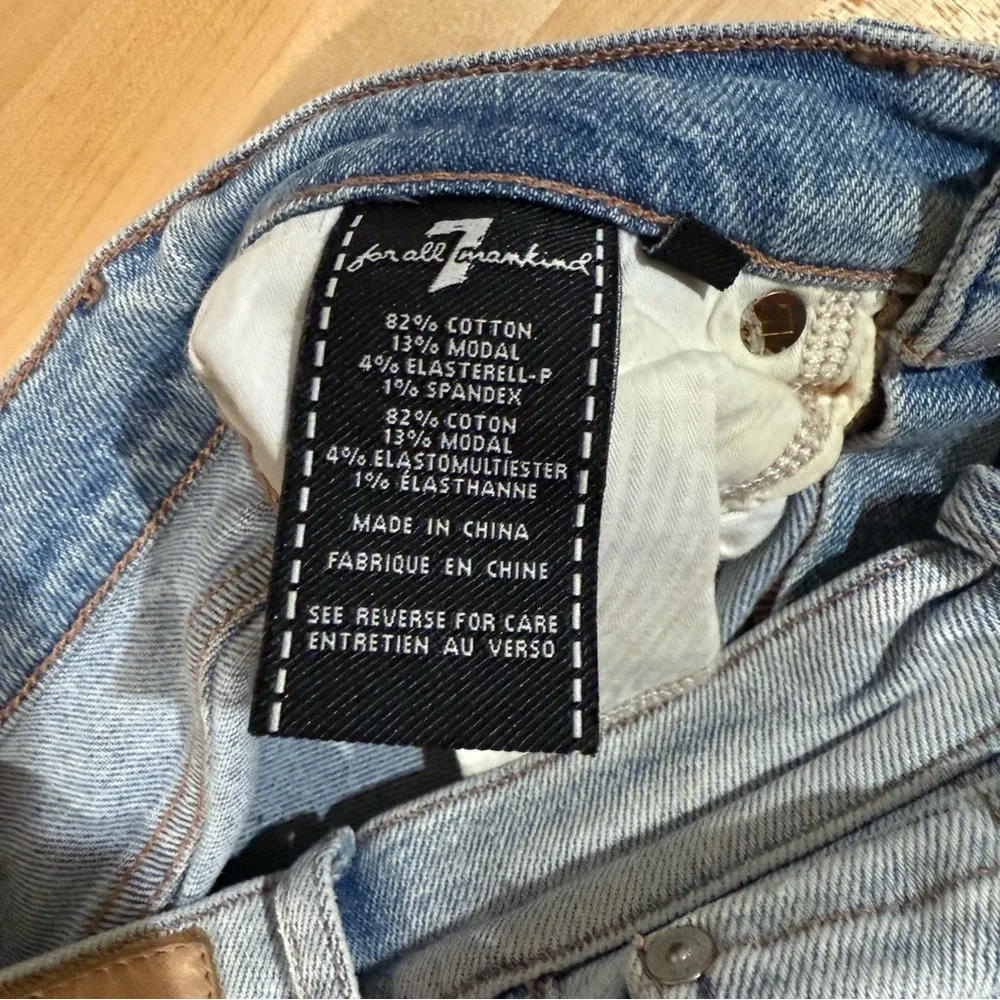 7 For All Mankind Luxe Vintage High Waist Josefina Light Blue Size 24